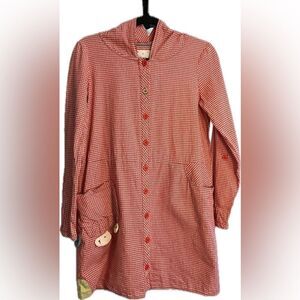 À La Sha Hooded Red Gingham Tunic